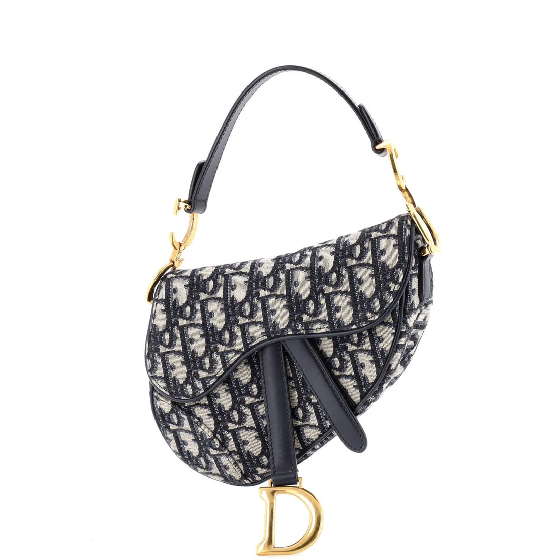Canvas Oblique Christian Dior Saddle Mini: Canvas Oblique Christian Dior Saddle Mini Canvas Oblique Christian Dior Saddle Mini - A stylish and compact shoulder bag with a signature blue canvas exterior, featuring a classic oblique design and