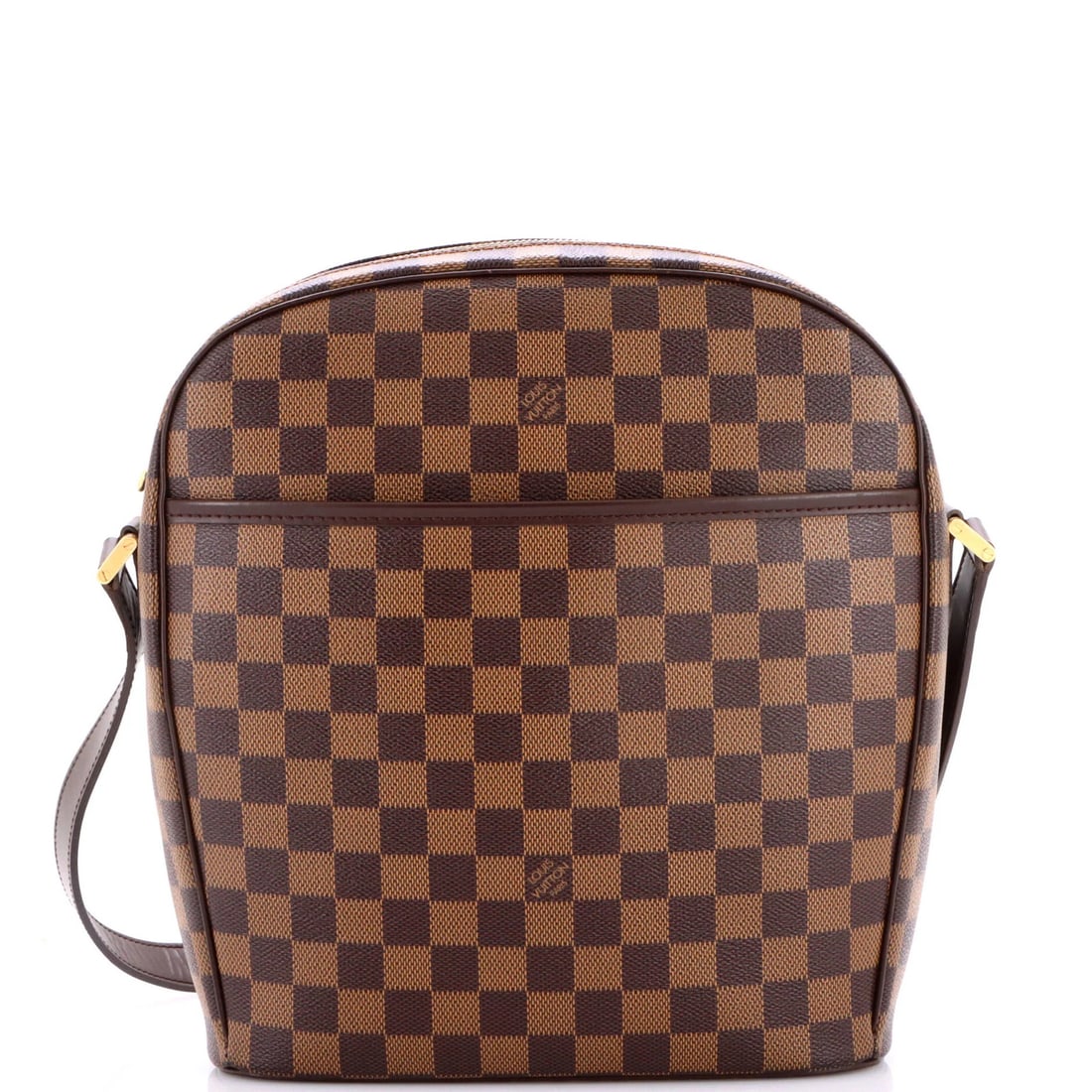 Vuitton Louis Ipanema Handbag Damier: Vuitton Louis Ipanema Handbag Damier Brown Louis Vuitton Ipanema Handbag Damier in Very Good Condition. This canvas-coated shoulder bag features a classic Damier pattern and gold hardware, with scuffs