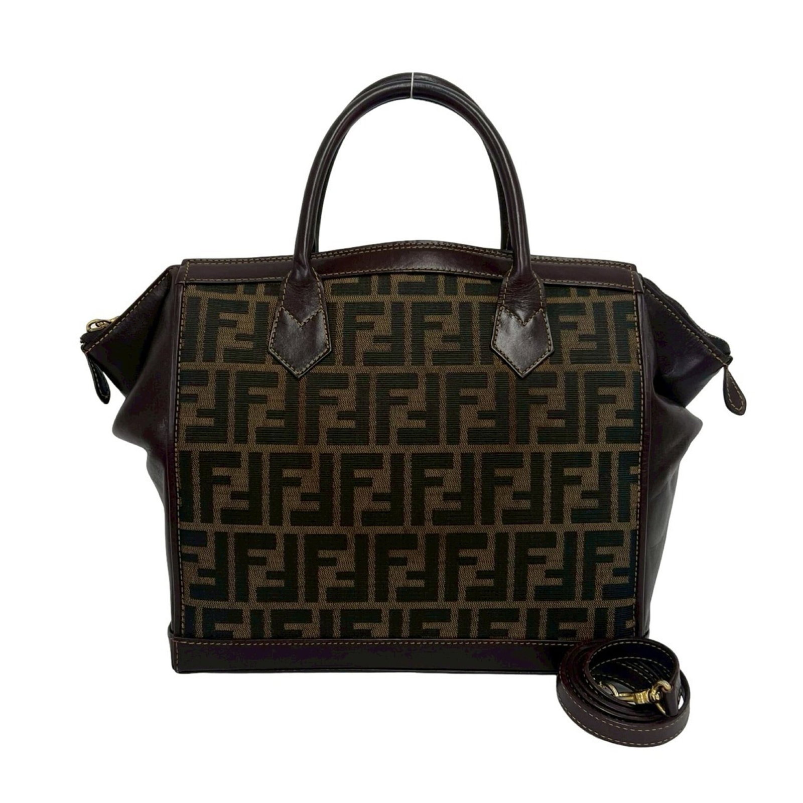 Canvas Leather Fendi Handbag Bag Shoulder: Canvas Leather Fendi Handbag Bag Shoulder Canvas Leather Fendi Handbag Bag Shoulder - A stylish shoulder bag with a unique canvas and leather combination, featuring a signature and a classic Fendi