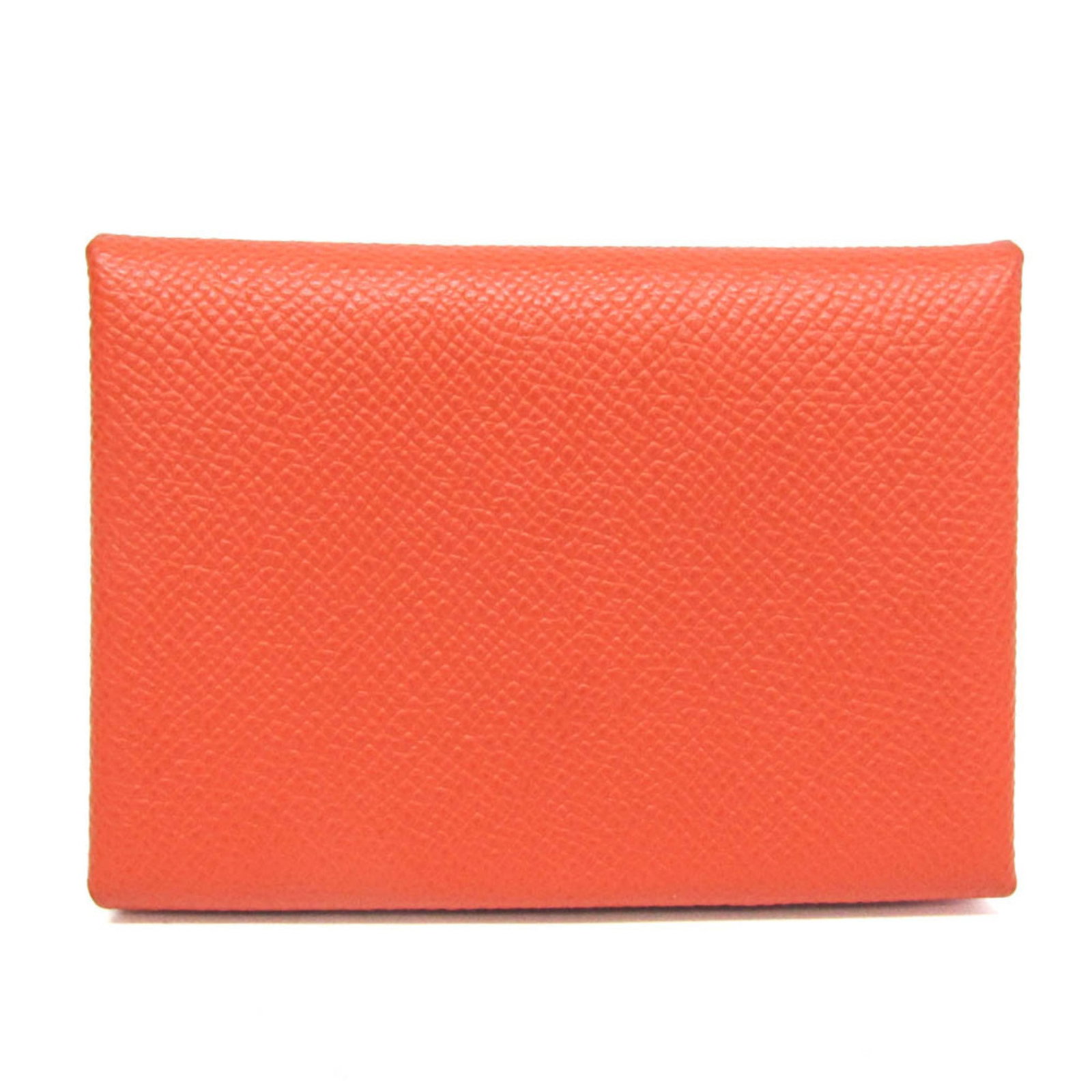 Epsom Leather Card Case Hermes: Epsom Leather Card Case Hermes Epsom leather card case from Hermes, crafted in France, features a vibrant orange hue and a sleek design. Made from high-quality Epsom leather, this Calvi Duo card case 