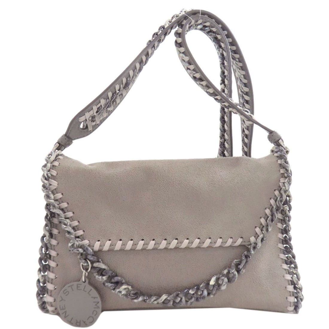 Falabella Mini Polyester Crossbody Bag Stella McCartney: Falabella Mini Polyester Crossbody Bag Stella McCartney Stella McCartney's Falabella Mini Polyester Crossbody Bag is a stylish shoulder bag with a gray exterior made of polyester. The bag features a