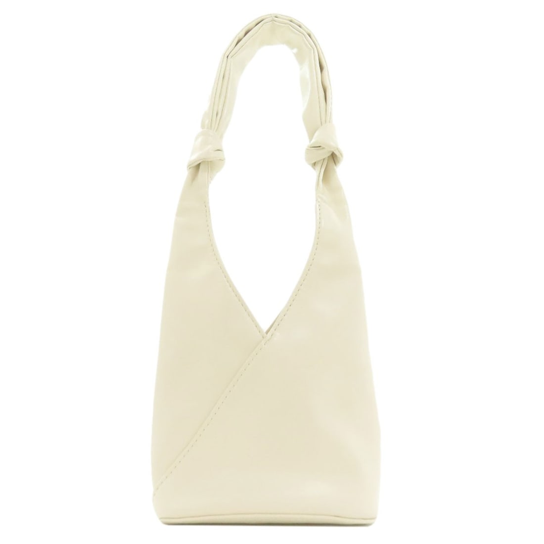Maisonmargiela Mm6 Handbag Calf: Maisonmargiela Mm6 Handbag Calf White calf handbag from MaisonMargiela Mm6, bearing a signature. This handbag features a classic design with a white exterior. Made from high-quality calf leather, it