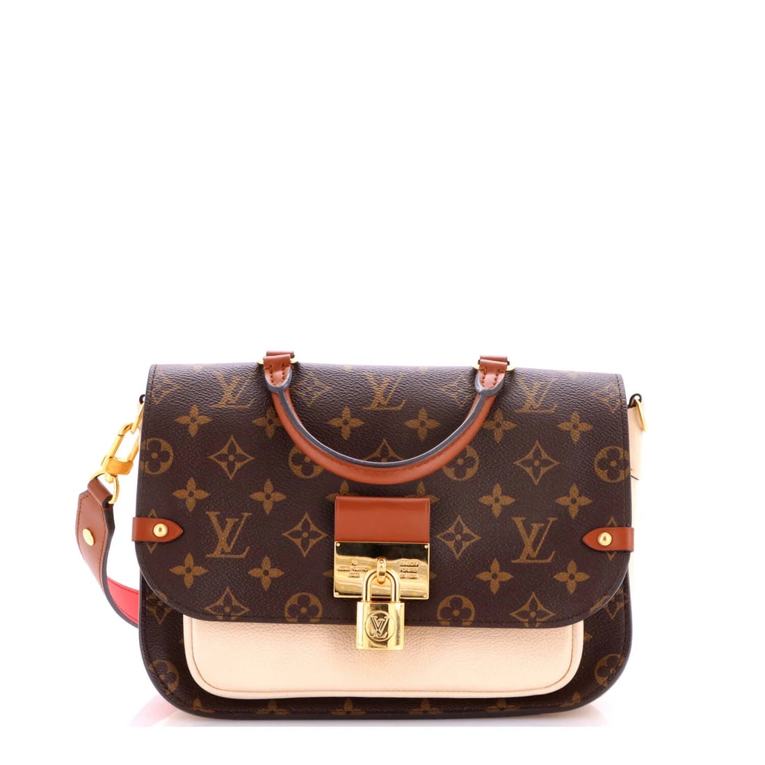 Handbag Monogram Canvas Vuitton Leather Louis Vaugirard: Handbag Monogram Canvas Vuitton Leather Louis Vaugirard Canvas Coated Leather Louis Vuitton Vaugirard Handbag with White Exterior and Gold Hardware. This handbag features a neutral, white exterior