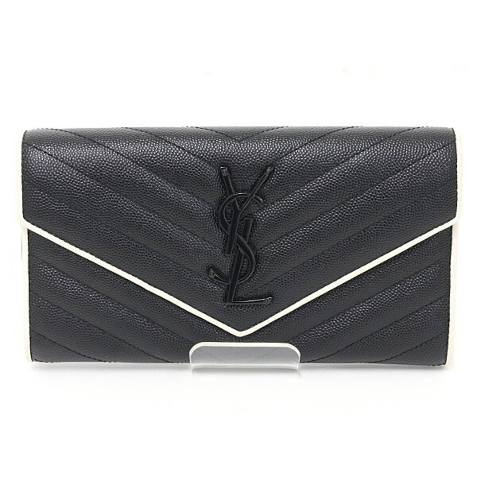 Saint Laurent Long Wallet Leather Bi Fold: Saint Laurent Long Wallet Leather Bi Fold Black or White Saint Laurent Long Wallet Leather Bi Fold: 11cm x 19cm x 3cm, made from high-quality leather. This bi-fold wallet features a classic design