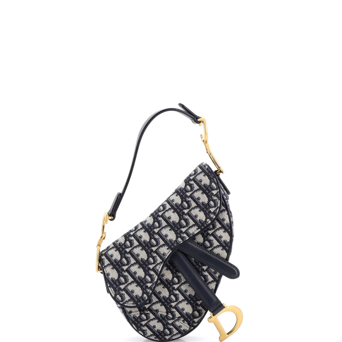 Canvas Oblique Christian Dior Saddle Mini: Canvas Oblique Christian Dior Saddle Mini Canvas Oblique Christian Dior Saddle Mini - A stylish and compact shoulder bag with a signature blue canvas exterior, featuring a classic oblique design and