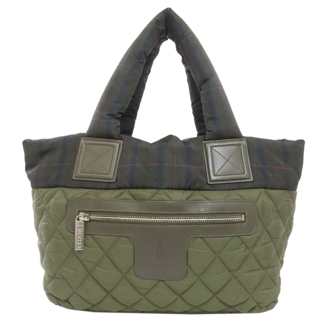 Chanel Cocoko Coon Tote Handbag Nylon: Chanel Cocoko Coon Tote Handbag Nylon Green Chanel Cocoko Coon Tote Handbag made from Nylon. This nylon handbag features a green exterior color and is a style from the CHANEL brand. The bag's