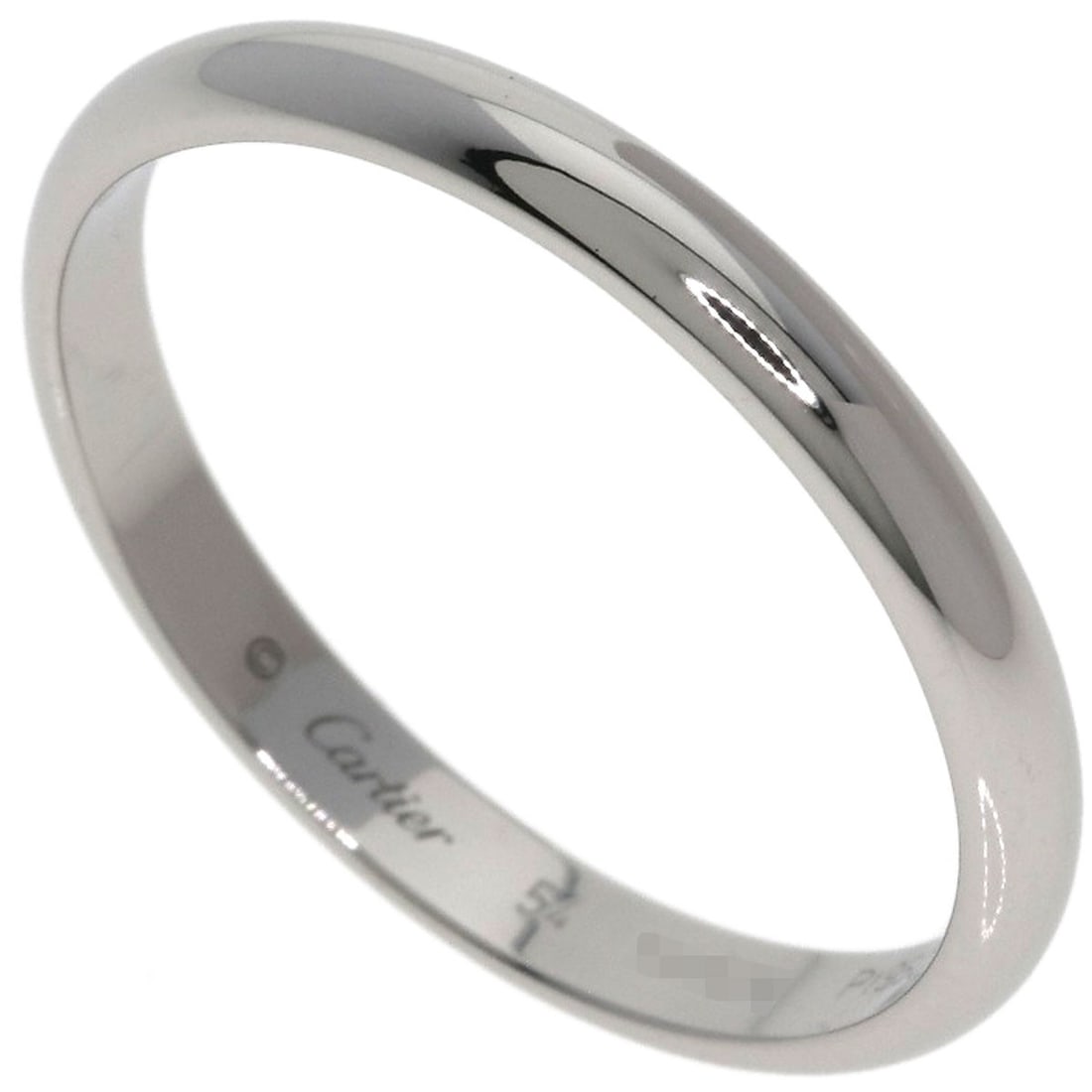 Ring Platinum Pt950 Cartier #54: Ring Platinum Pt950 Cartier #54 Platinum Pt950 Cartier #54 ring features a sleek, silver PT950 design with an open ring closure, showcasing the intricate craftsmanship of Cartier's renowned style.