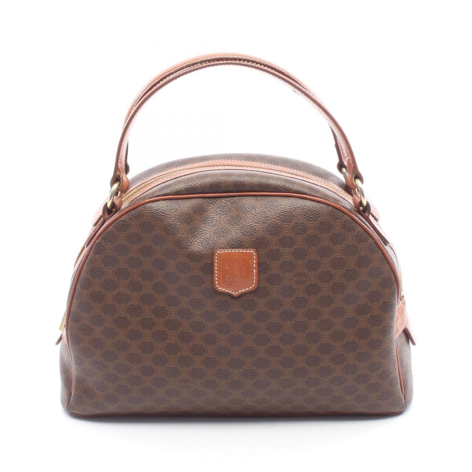 Canvas Leather Coated Handbag: Canvas Leather Coated Handbag Coated canvas and leather come together in this stylish brown handbag, measuring 20cm x 28cm x 10cm. The combination of textures and colors adds depth and visual interest