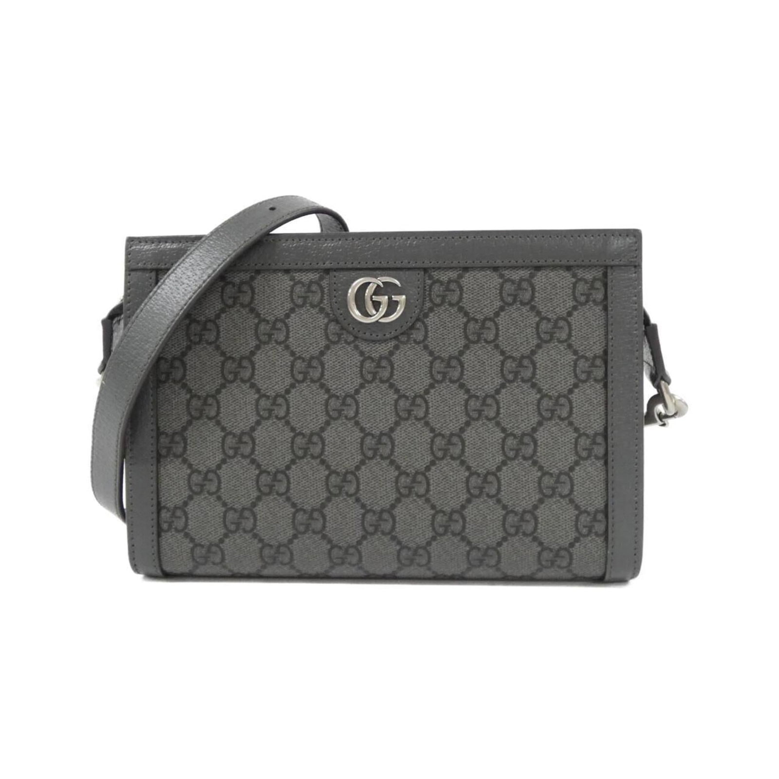 Gucci Shoulder Bag Gg Supreme Leather: Gucci Shoulder Bag Gg Supreme Leather Gucci's GG Supreme Leather shoulder bag boasts a sleek black and gray color combination, making it a versatile accessory for any occasion. The bag's sturdy constr