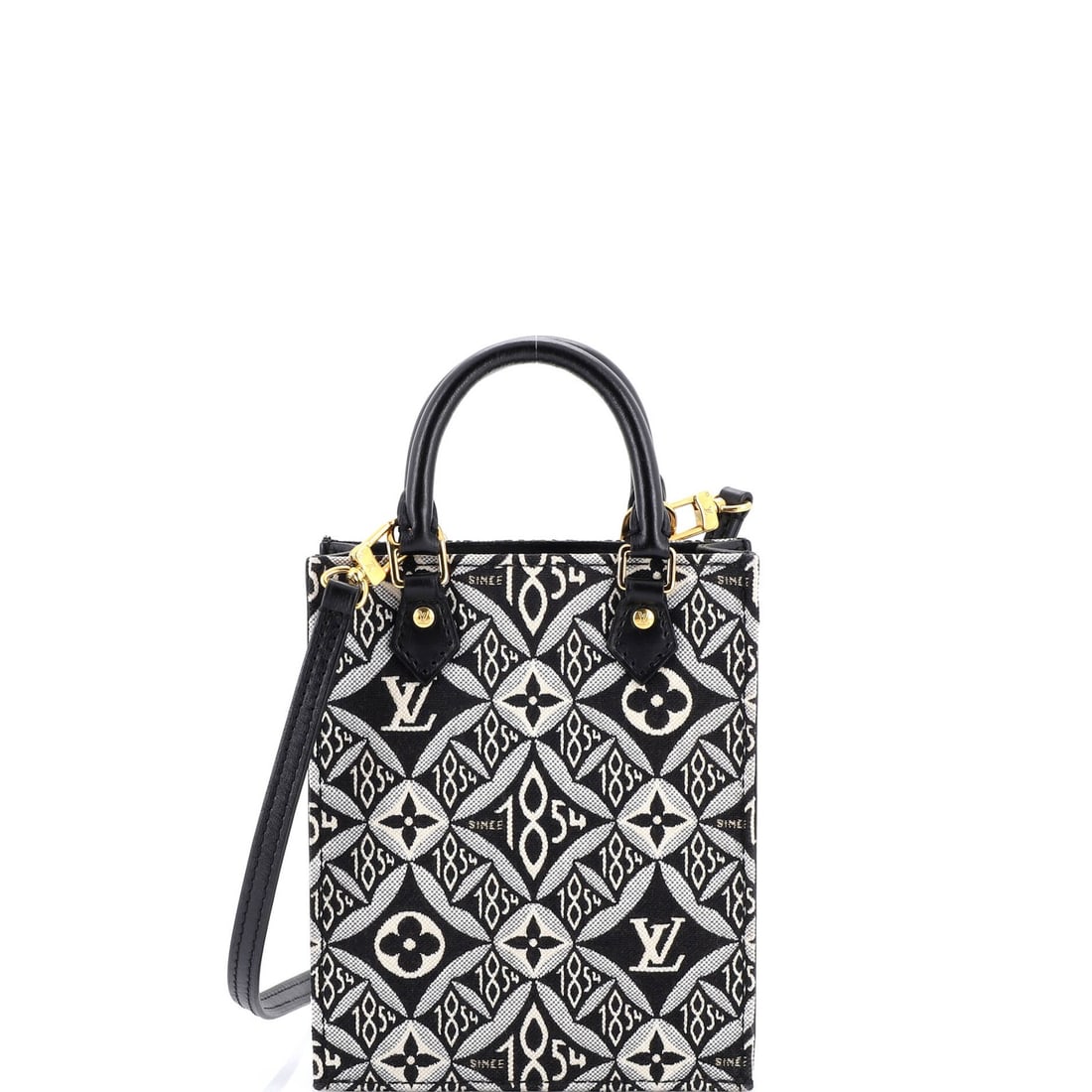Monogram Jacquard Bag Limited Edition Petit Sac Since 1854 Louis Vuitton: Monogram Jacquard Bag Limited Edition Petit Sac Since 1854 Louis Vuitton Small but stylish, this Limited Edition Louis Vuitton Petit Sac Plat Bag features a striking black monogram Jacquard exterior