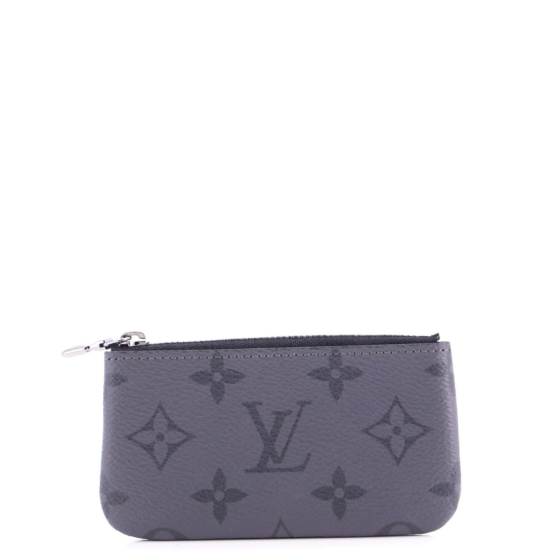 Louis Vuitton Key Eclipse Canvas Reverse Monogram Pouch: Louis Vuitton Key Eclipse Canvas Reverse Monogram Pouch Black canvas coated reverse monogram eclipse canvas exterior, paired with black leather interior, and silver hardware, this Louis Vuitton Key