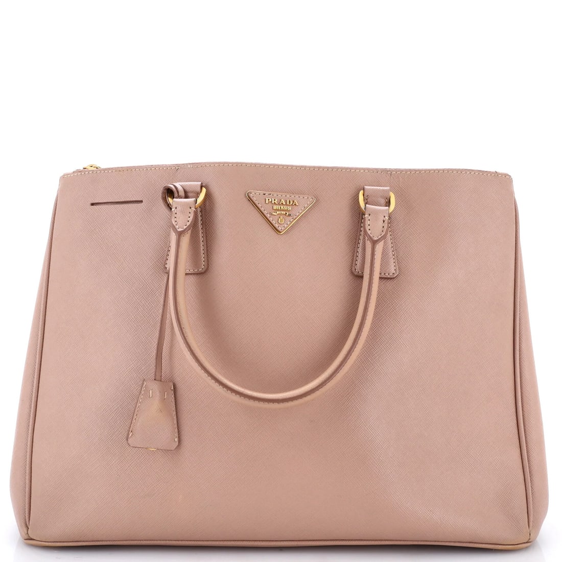 Saffiano Leather Double Tote Lux Prada Large: Saffiano Leather Double Tote Lux Prada Large Saffiano Leather Double Tote Lux Prada Large for sale. This Prada Double Zip Lux Tote features Saffiano Leather in a striking pink exterior color. With a