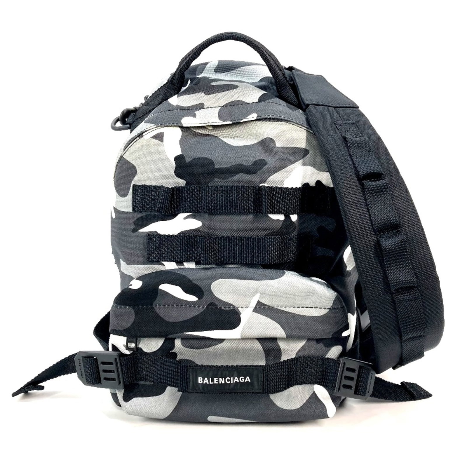 Backpack Cloth: Backpack Cloth Gray Balenciaga Backpack Cloth measures 24.5cmx33.5cmxD12cm. The cloth material and dimensions make it a compact and portable accessory. Item Specifics: Brand: Balenciaga Model: