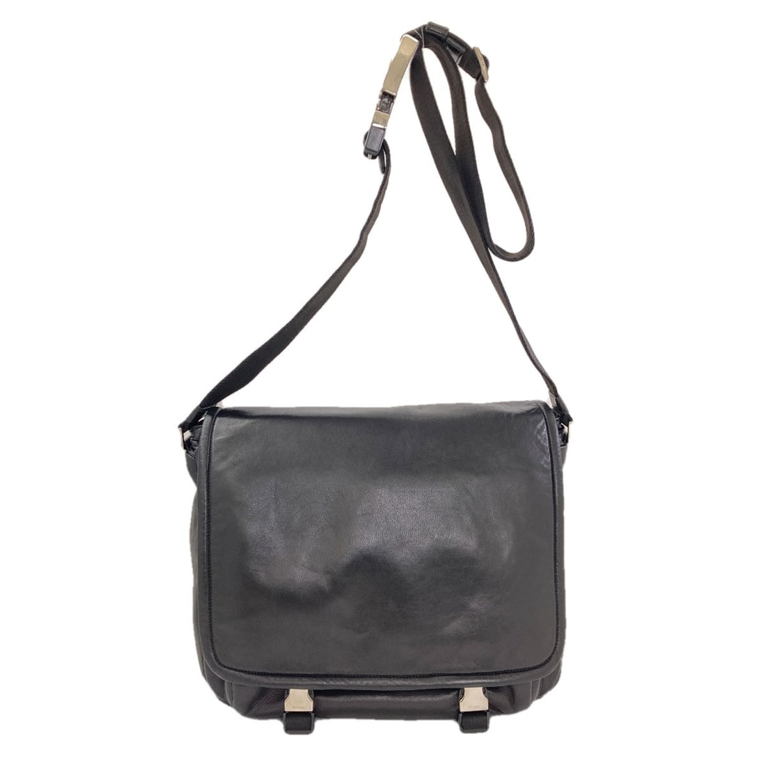 Prada Long Shoulder Bag Lambskin: Prada Long Shoulder Bag Lambskin Black lambskin exterior, a classic shoulder bag design from PRADA, with a timeless long shoulder strap. This stylish bag features a sleek and sophisticated aesthetic, 