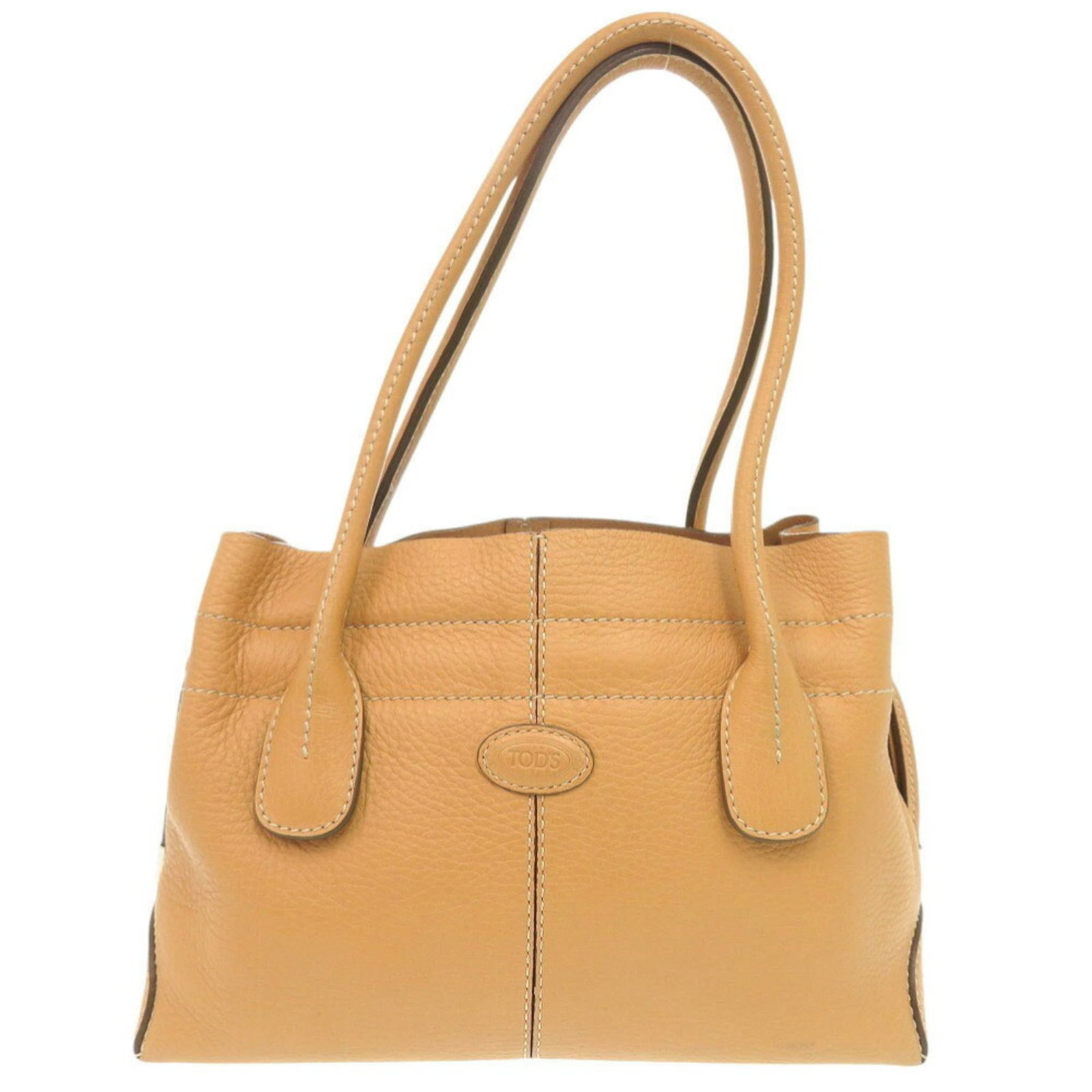 Handbag Leather Tod'S: Handbag Leather Tod'S Tod's Handbag in Beige and Yellow Leather. This 19cm x 27cm x 10cm leather handbag features a unique combination of beige and yellow hues. Made from high-quality leather, its
