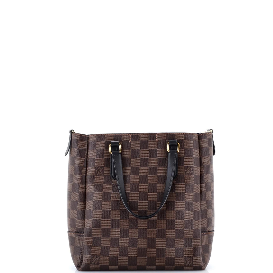 Damier Louis Vuitton Belmont Tote: Damier Louis Vuitton Belmont Tote The Damier Louis Vuitton Belmont Tote boasts a classic design with a timeless canvas coated exterior in rich brown, complemented by gold hardware and a sleek