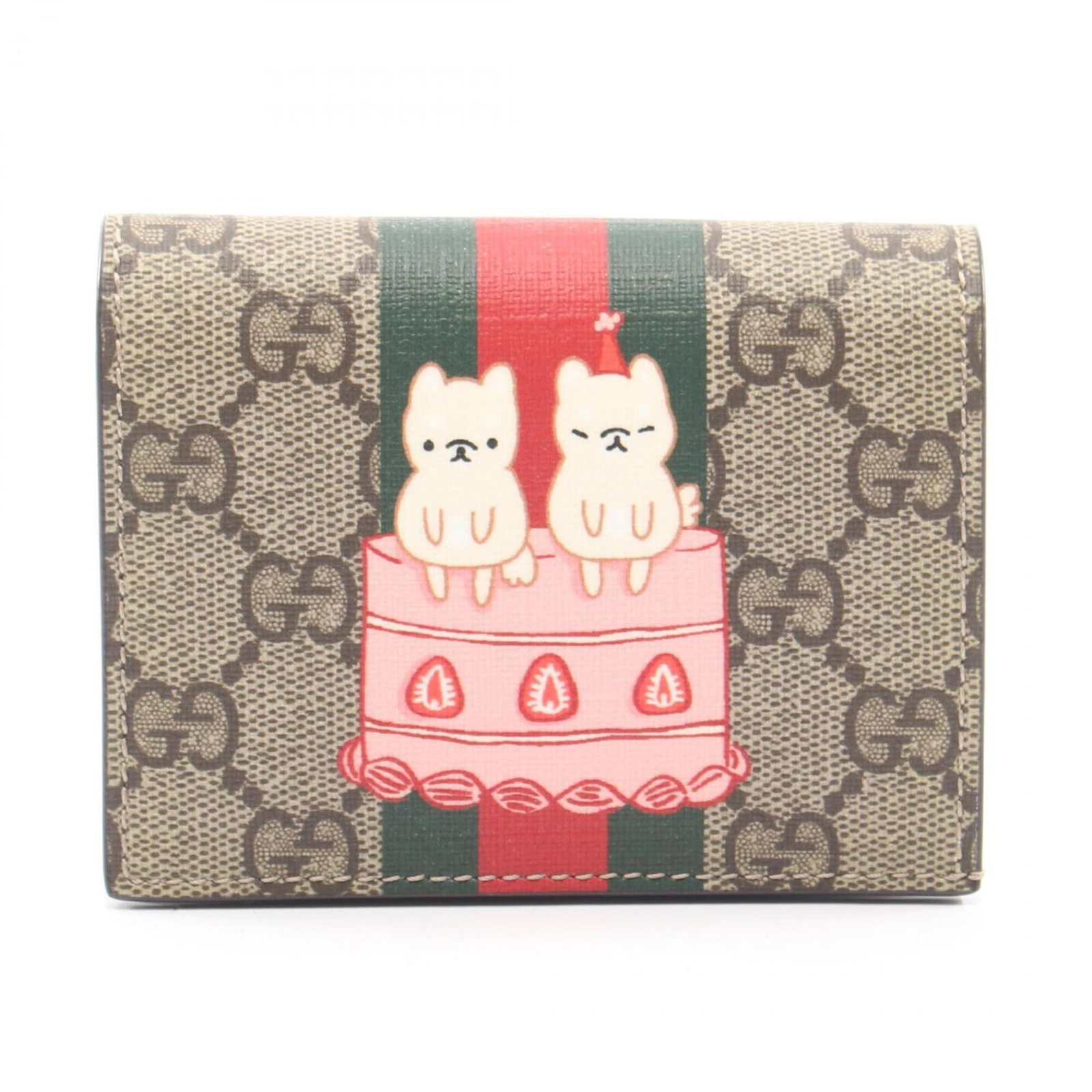 Gg Supreme Gg Bi Fold Wallet: Gg Supreme Gg Bi Fold Wallet The Gucci MPN 736784 bi-fold wallet features a unique GG Supreme design in beige and multi-color hues, adding a pop of visual interest to any outfit. With its compact