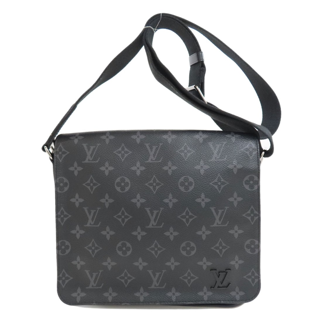 Vuitton Louis M44000 Monogram Eclipse District Shoulder Bag: Vuitton Louis M44000 Monogram Eclipse District Shoulder Bag The Vuitton Louis M44000 Monogram Eclipse District Shoulder Bag is a sleek and sophisticated black shoulder bag with a magnetic closure,