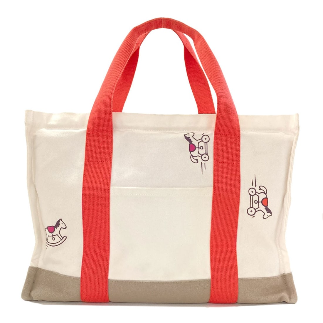 Hermes Bag Tote Mother's Bag Canvas: Hermes Bag Tote Mother's Bag Canvas White canvas tote bag from HERMES, featuring an open closure and measuring 11.8 inches in height and 7.5 inches in depth. Made from durable canvas material, this