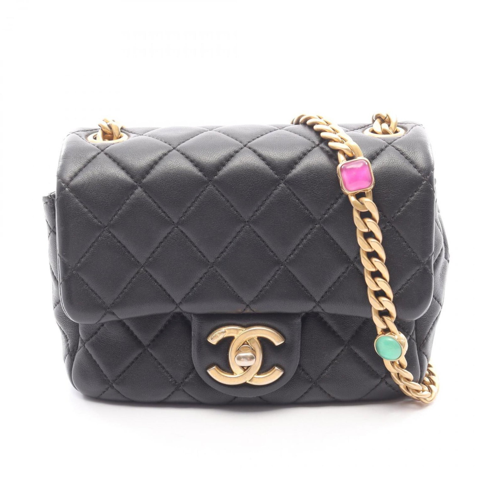 Shoulder Bag Leather Handbag Chanel: Shoulder Bag Leather Handbag Chanel Black lambskin leather shoulder bag from Chanel, measuring 12cm x 16.5cm x 6cm. This stylish handbag features high-quality leather construction and a classic
