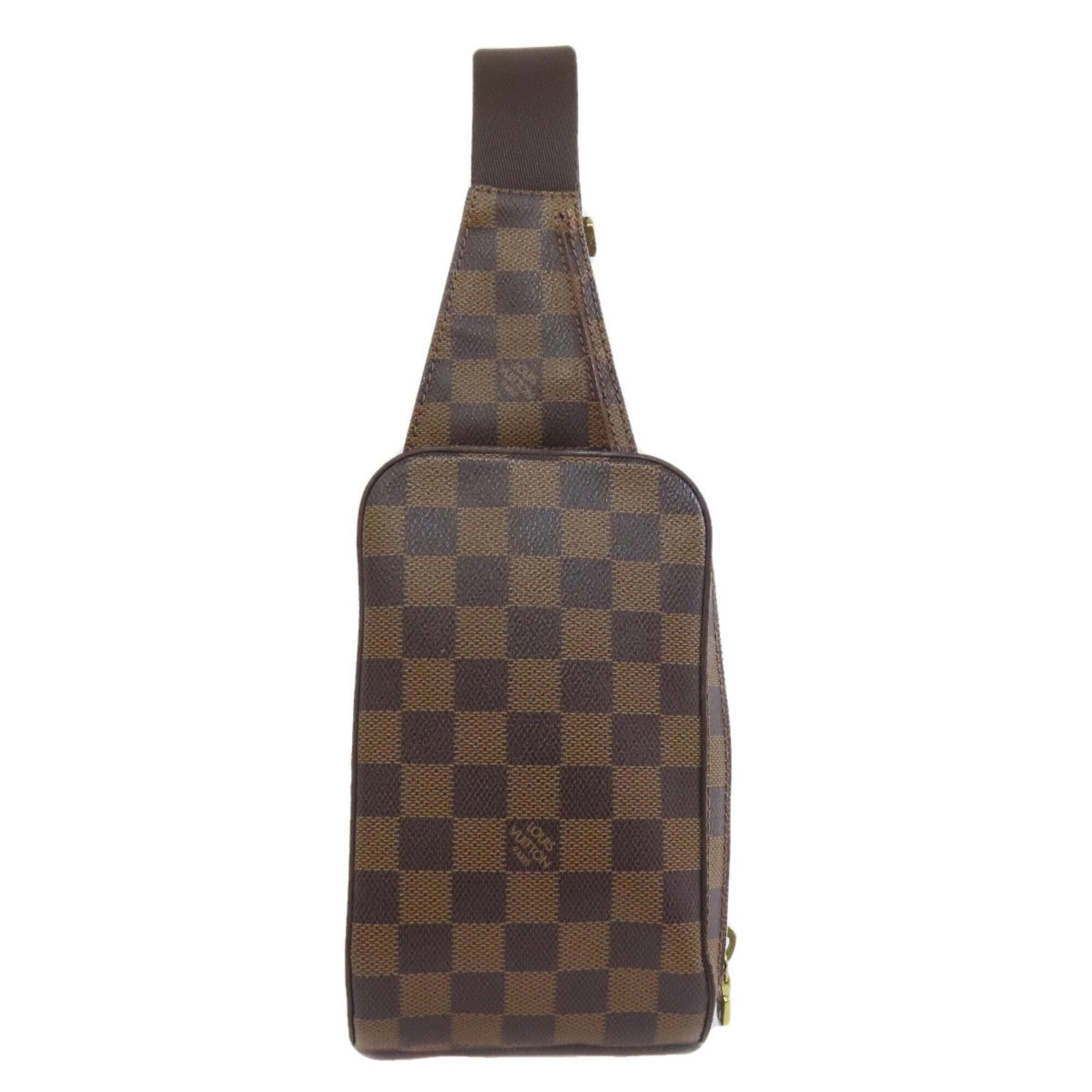Canvas Sling Bag Damier Louis Vuitton: Canvas Sling Bag Damier Louis Vuitton Damier canvas, Ebene closure, and adjustable strap length make this Louis Vuitton sling bag a versatile and stylish accessory. The bag's classic design and