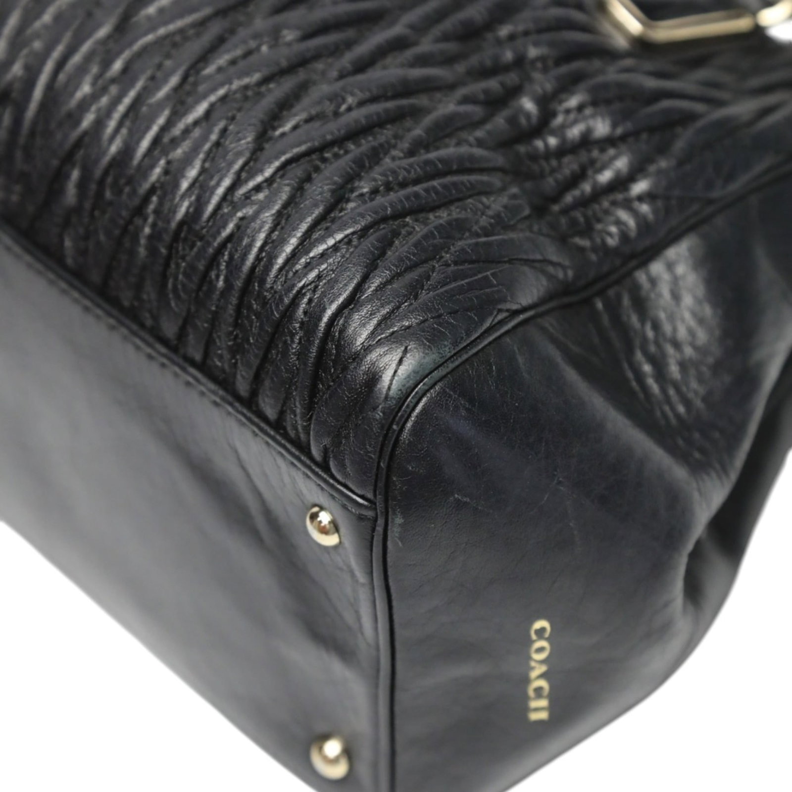 Handbag Leather Coach - 7