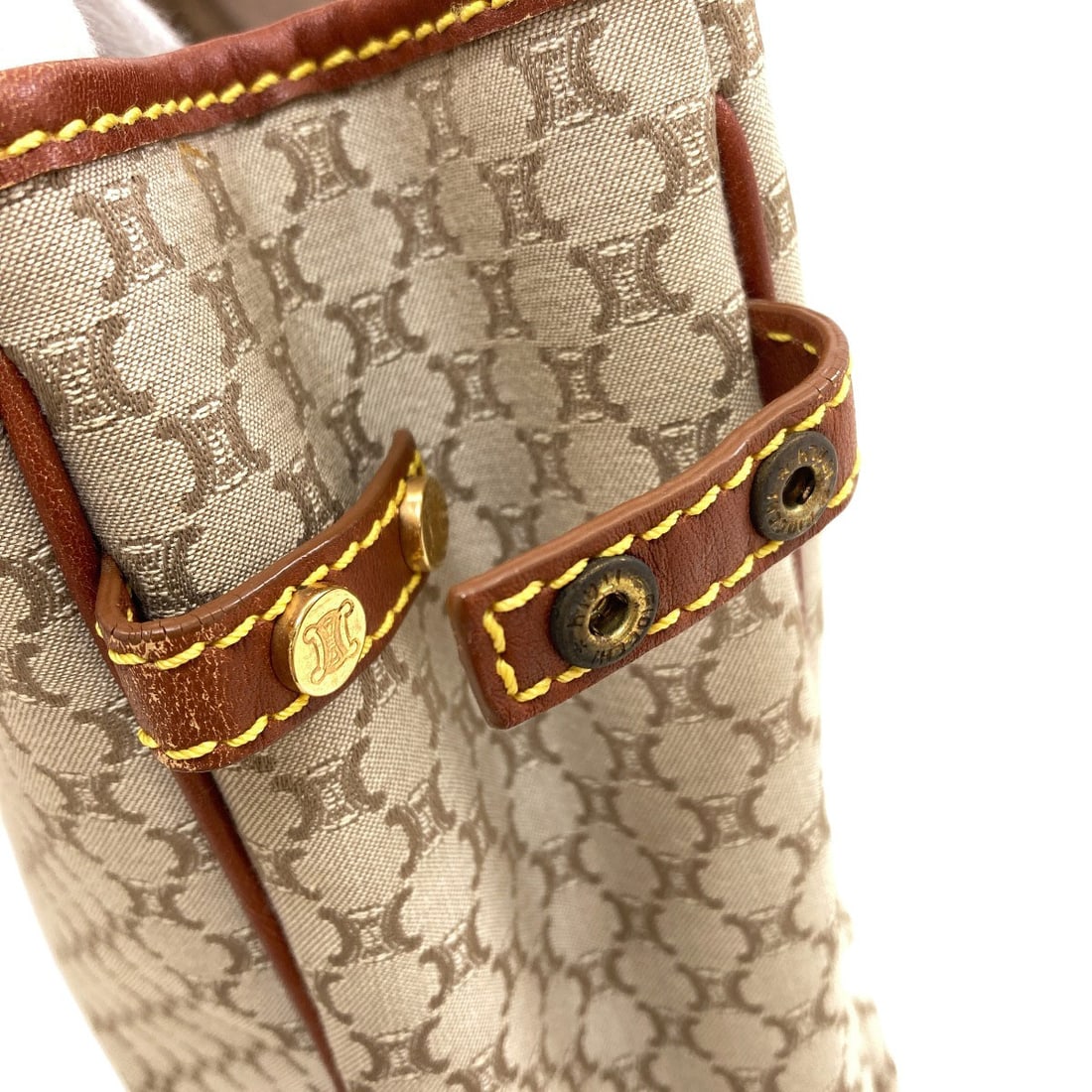 Canvas Leather Celine Macadam Handbag Pattern - 12