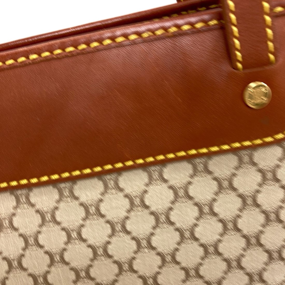 Canvas Leather Celine Macadam Handbag Pattern - 13