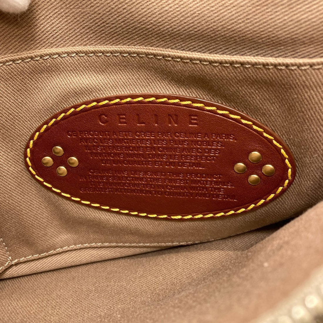 Canvas Leather Celine Macadam Handbag Pattern - 6