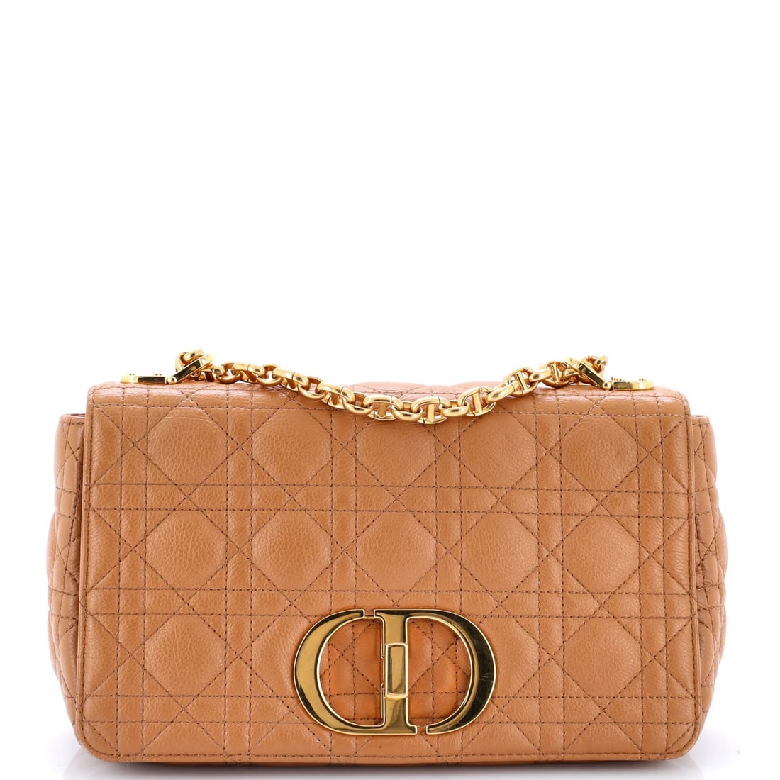 Calfskin Quilt Cannage Medium Caro Dior Christian Bag: Calfskin Quilt Cannage Medium Caro Dior Christian Bag Calfskin Quilt Cannage Medium Caro Dior Bag features a rich brown exterior made from high-quality leather, with a quilted design and gold