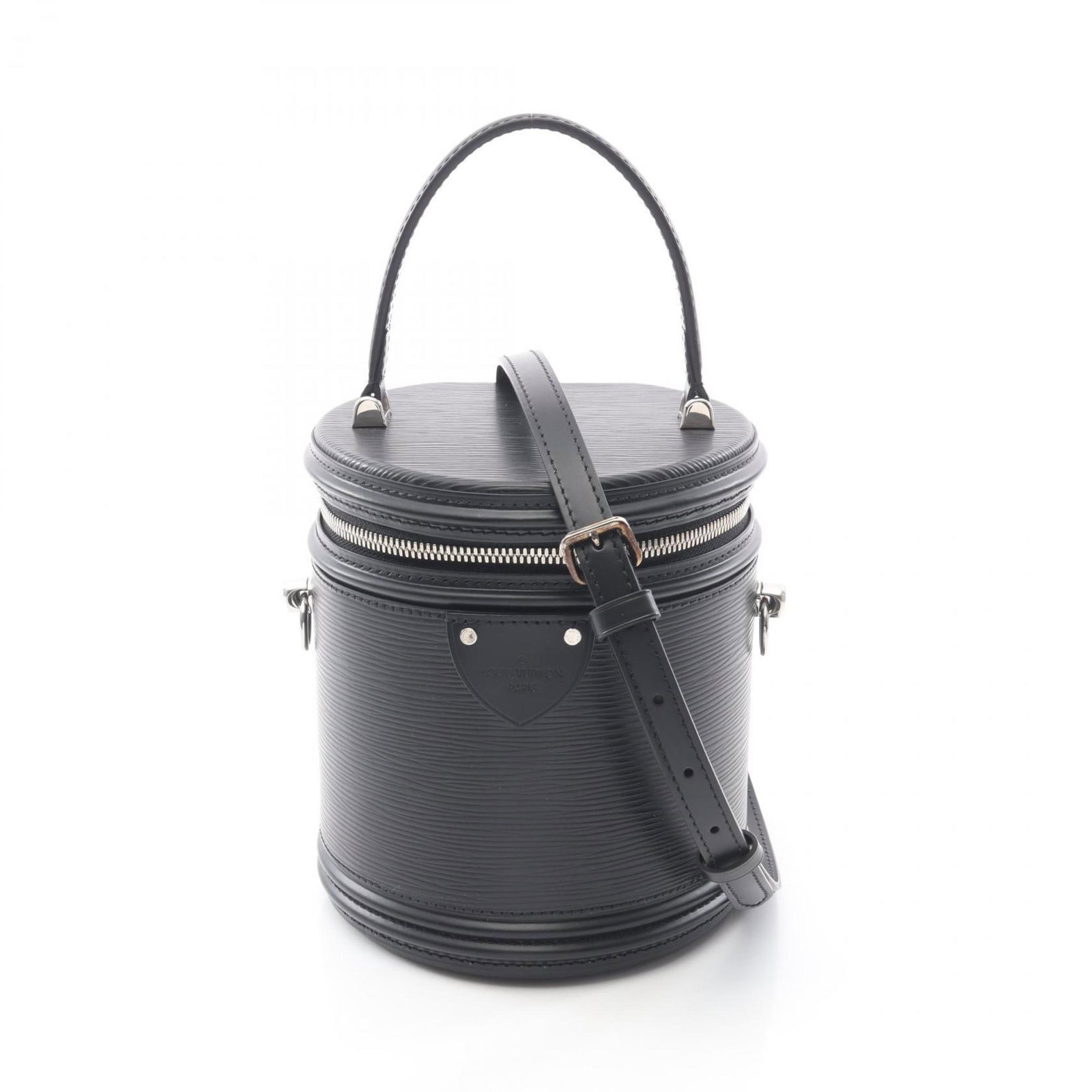 Epi Leather Louis Vuitton Handbag: Epi Leather Louis Vuitton Handbag Epi leather Louis Vuitton handbag in black, featuring a sleek 17cm x 15cm x 14cm design. This stylish bag boasts high-quality Epi leather construction, providing a