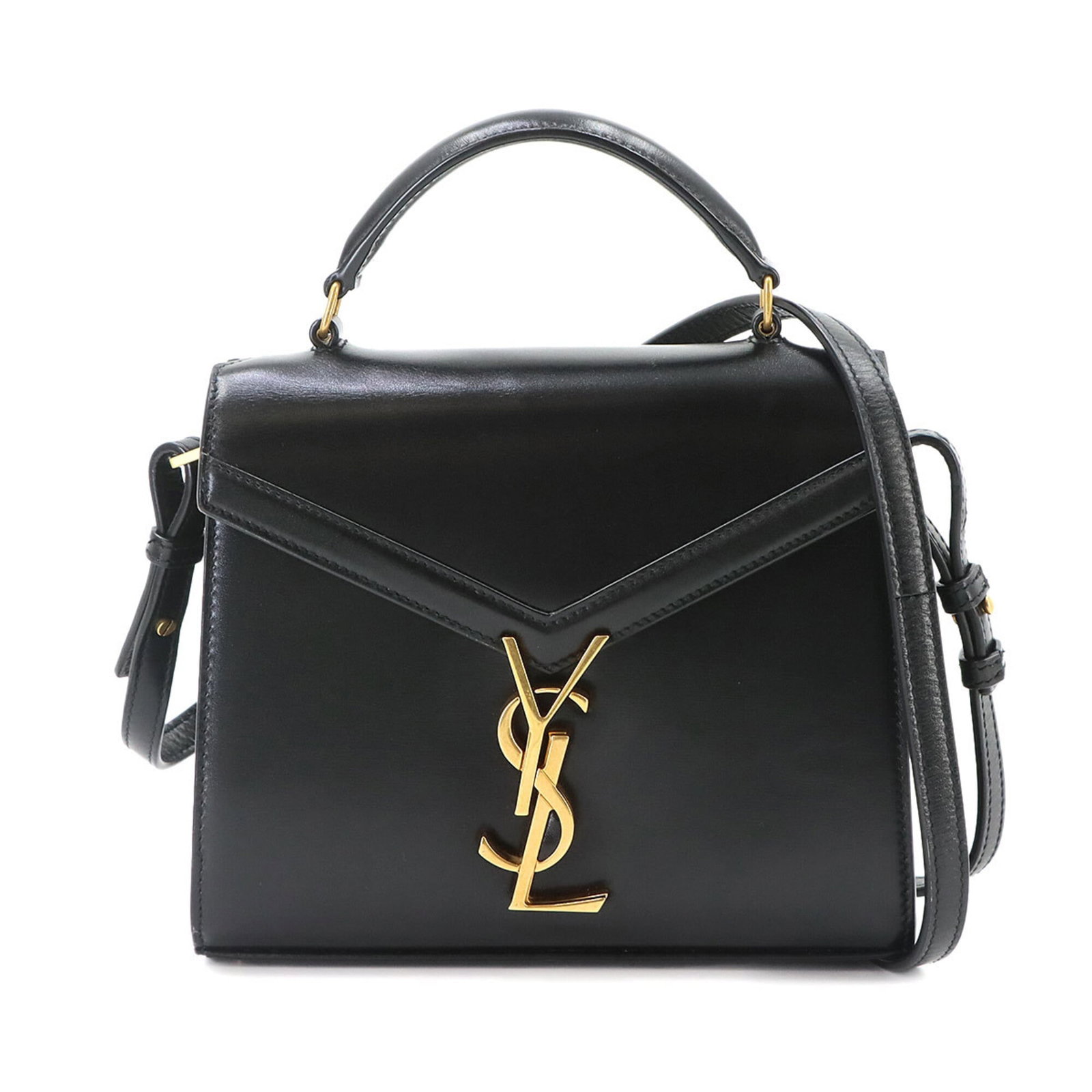 Handbag Saint Laurent Leather: Handbag Saint Laurent Leather Black Saint Laurent leather handbag with dimensions 17cm x 20cm x 7.5cm. This Italian-made handbag features high-quality leather construction and a classic design.