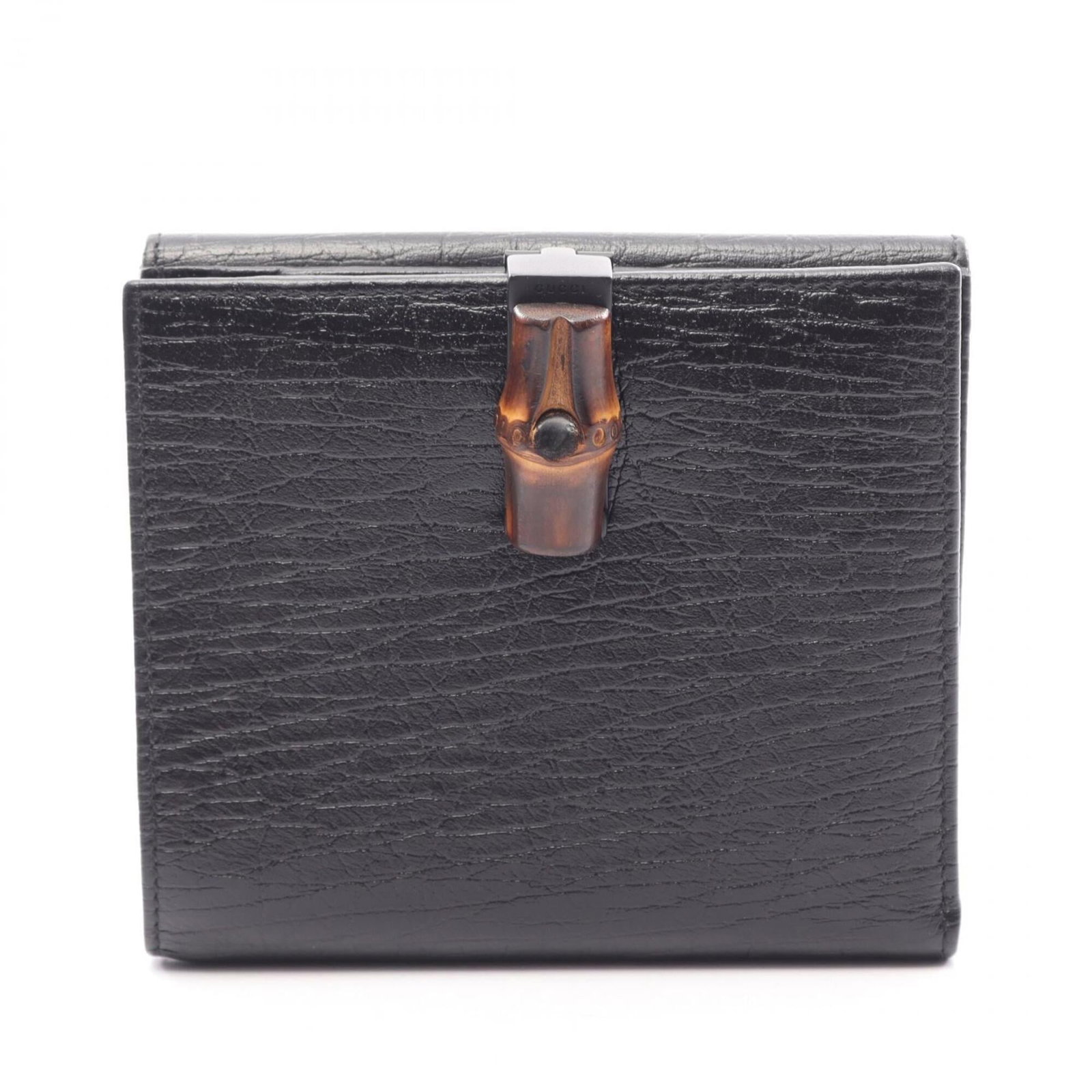 Gucci Wallet (Bi-Fold) Leather: Gucci Wallet (Bi-Fold) Leather A sleek black bi-fold leather wallet from Gucci, measuring 10.5cm x 12cm x 2cm, offering a compact and stylish way to carry essentials. The wallet's leather material