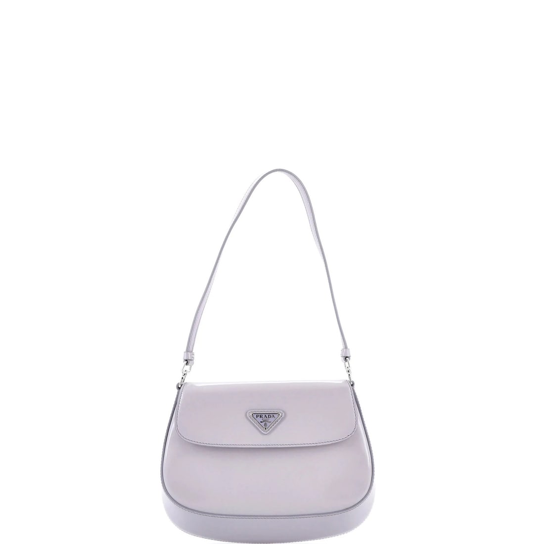 Spazzolato leather Cleo flap bag small shoulder Prada: Spazzolato leather Cleo flap bag small shoulder Prada Small Spazzolato Leather Cleo Flap Shoulder Bag in Purple from Prada. This small shoulder bag features a chic Cleo flap design and is made from