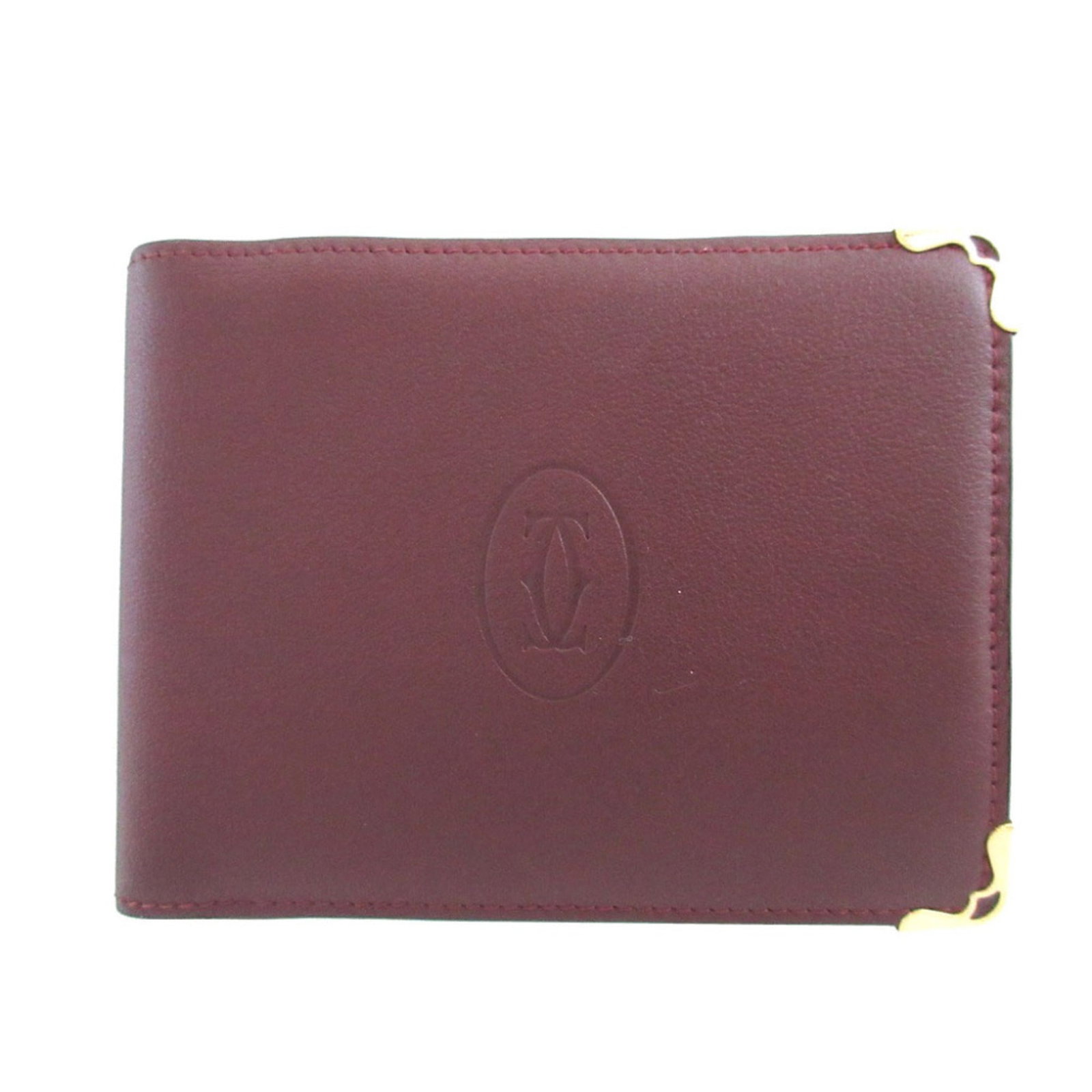 Cartier Wallet (Bi-Fold) Leather: Cartier Wallet (Bi-Fold) Leather The Cartier bi-fold leather wallet is a classic design from France, featuring a rich Bordeaux color and sleek dimensions of 9cm x 12cm x 1cm. Made from high-quality