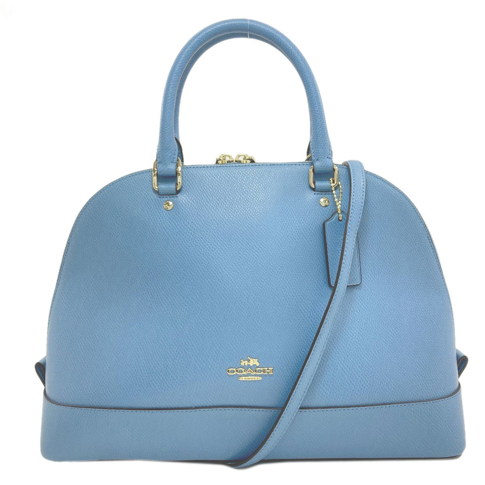 Handbag Leather Coach: Handbag Leather Coach Blue leather handbag from Coach, measuring 25cm x 33cm x 11.5cm, with a classic design and timeless style. This Coach MPN F37218 handbag features high-quality leather