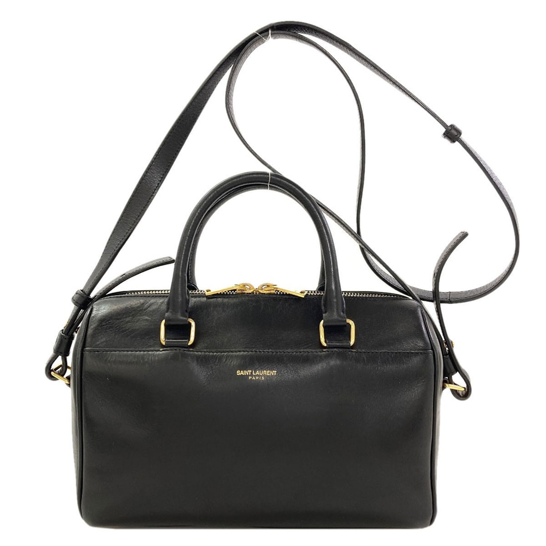 Saint Laurent Baby Duffel Leather 2Way Handbag: Saint Laurent Baby Duffel Leather 2Way Handbag Black Saint Laurent Baby Duffel Leather 2Way Handbag, featuring black leather exterior and a 2-way design. This stylish handbag is made from