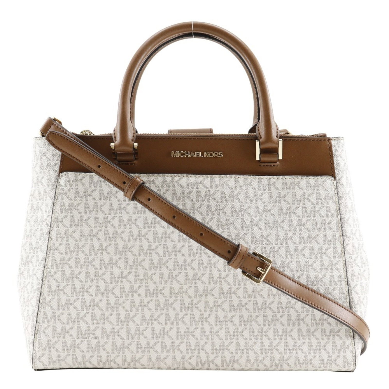 Handbag Pvc Michael Kors: Handbag Pvc Michael Kors PVC Michael Kors handbag with a sleek off-white color and a durable design. This 35T9GAKS3B model features a magnet closure, a spacious interior, and a stylish dust bag for ad