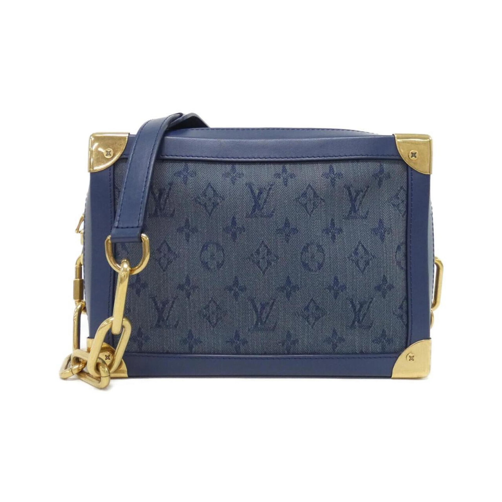 Shoulder Bag Louis Vuitton Denim: Shoulder Bag Louis Vuitton Denim Navy denim shoulder bag with matte gold hardware, measuring 18cm x 25cm x 10cm, offering a stylish and functional accessory for everyday use. Item Specifics: Brand: