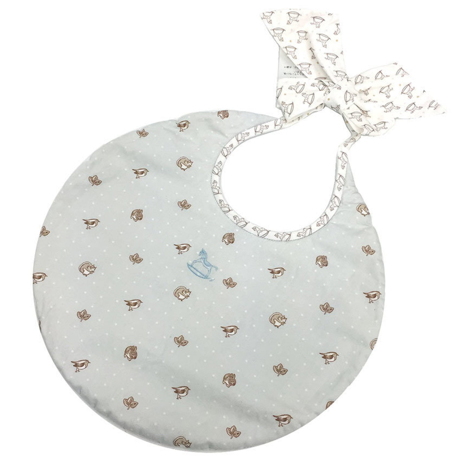 Hermes Bib 102175M Bavoir Animaux De La Foret Cotton Rabbit Squirrel Bird Rocking Horse Reversible: Hermes Bib 102175M Bavoir Animaux De La Foret Cotton Rabbit Squirrel Bird Rocking Horse Reversible The Hermes Bib 102175M Bavoir Animaux De La Foret Cotton Rocking Horse features a reversible design