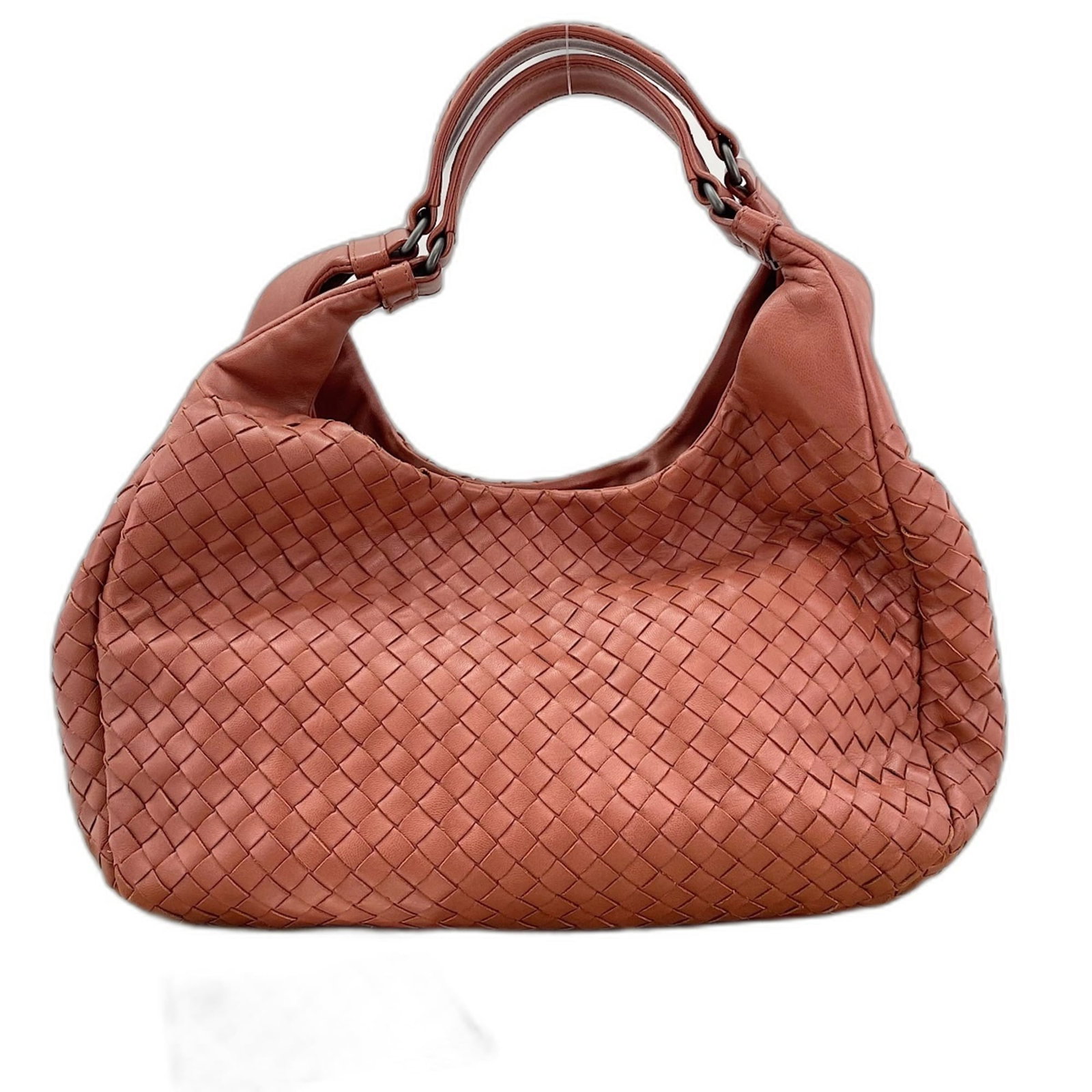 Intrecciato Handbag Bottega Veneta: Intrecciato Handbag Bottega Veneta Intrecciato woven design adds a touch of elegance to this pink Bottega Veneta handbag, measuring 21cm x 31cm x 16cm. The signature intrecciato pattern creates a