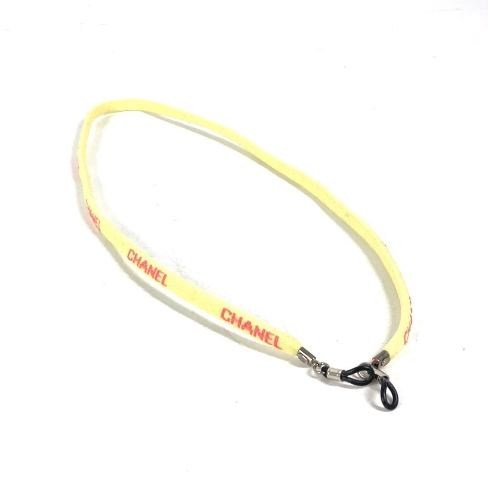 Chanel cord canvas: Chanel cord canvas Yellow cord canvas from Chanel, a 60cm / 23.62'' chain length item, comes with a box. Item Specifics: Brand: Chanel Type: Cord Color: Yellow Material: Canvas Chain Length: 60cm /