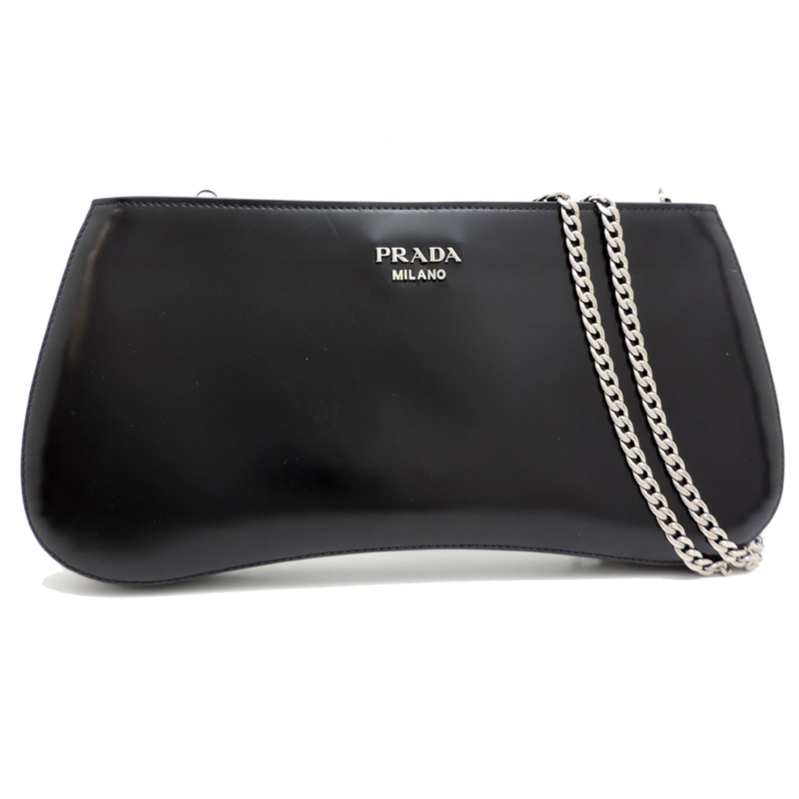 Shoulder Bag Leather Prada: Shoulder Bag Leather Prada This black leather shoulder bag from Prada features a sleek design with a 15cm x 30cm x 2.5cm size, making it a stylish and versatile accessory. Crafted from high-quality le