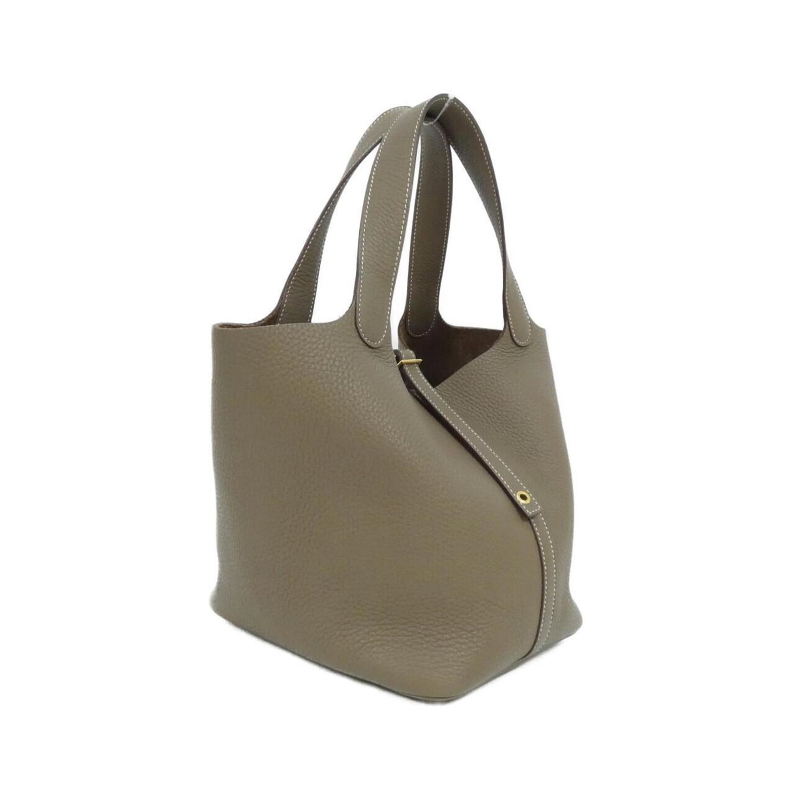 Clemence Leather Handbag Taurillon Hermes: Clemence Leather Handbag Taurillon Hermes Taurillon clemence leather gives this handbag a unique and sophisticated look. The Etoupe gray color adds a touch of elegance, while its compact size makes