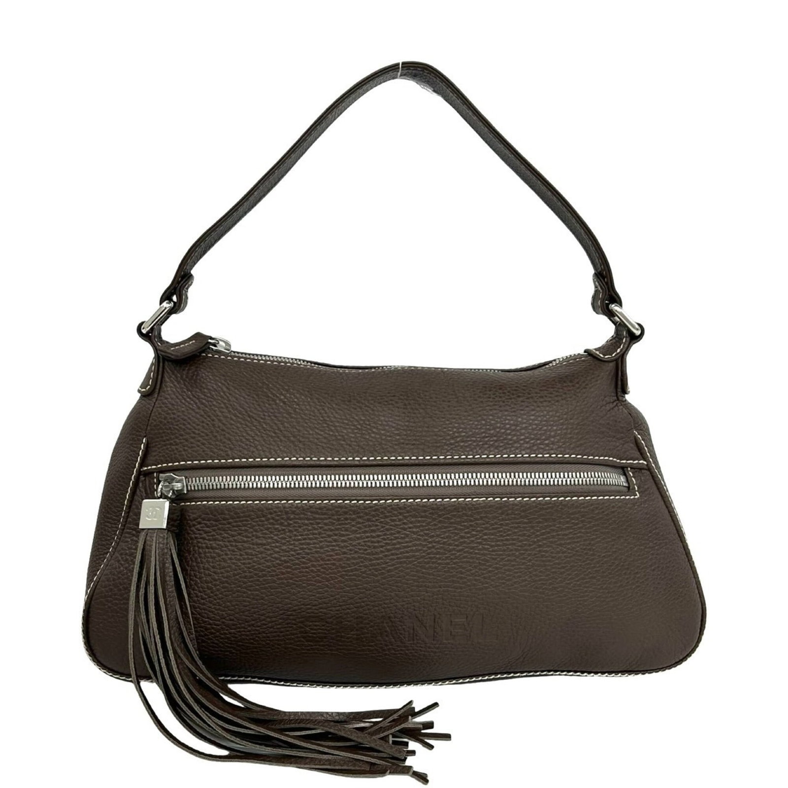 Shoulder Bag Leather Tote Bag Chanel: Shoulder Bag Leather Tote Bag Chanel Brown leather shoulder bag with a classic Chanel design, measuring 22cm x 38cm x 12cm. This timeless tote bag features high-quality leather construction and a