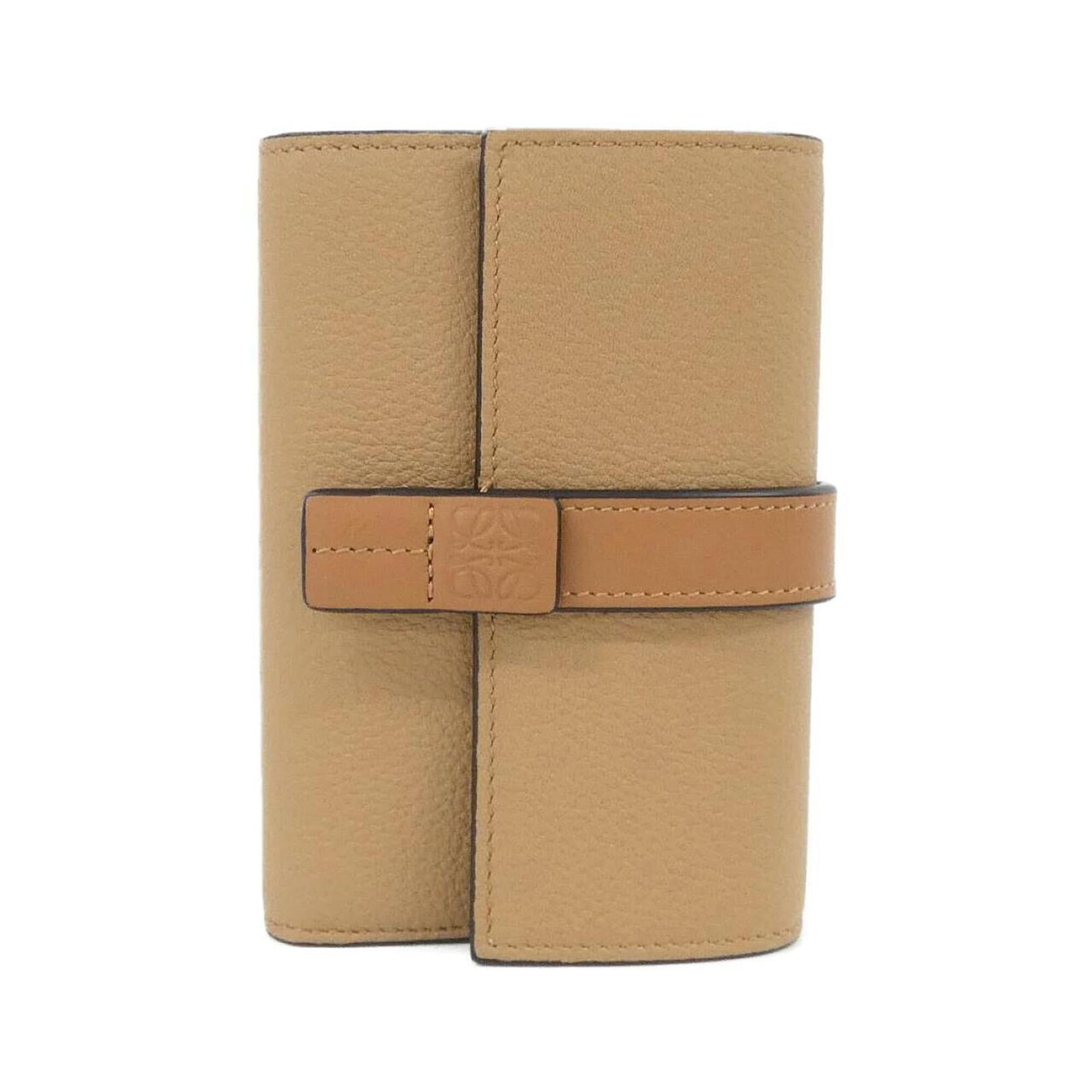 Loewe Wallet (Tri-Fold) Leather: Loewe Wallet (Tri-Fold) Leather Loewe's tri-fold leather wallet is a sleek and sophisticated accessory, featuring high-quality calfskin leather and a classic design. With its compact 12cm x 8cm x 2cm 