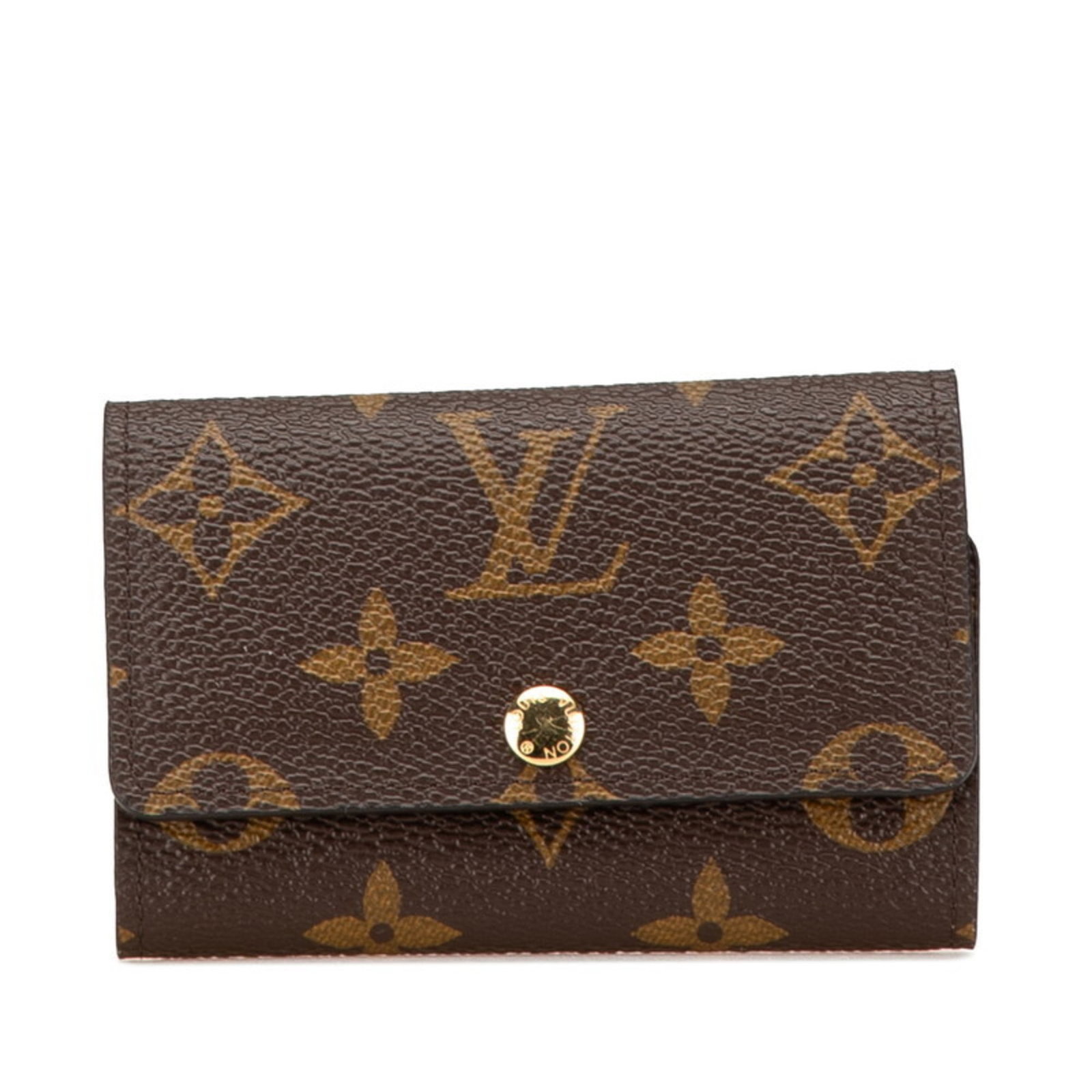 Louis Vuitton Keycase: Louis Vuitton Keycase Brown Louis Vuitton Keycase with box and dust bag, measuring 7cm x 10.5cm x 1.5cm. This compact keycase features the iconic Louis Vuitton design, complete with a sturdy build