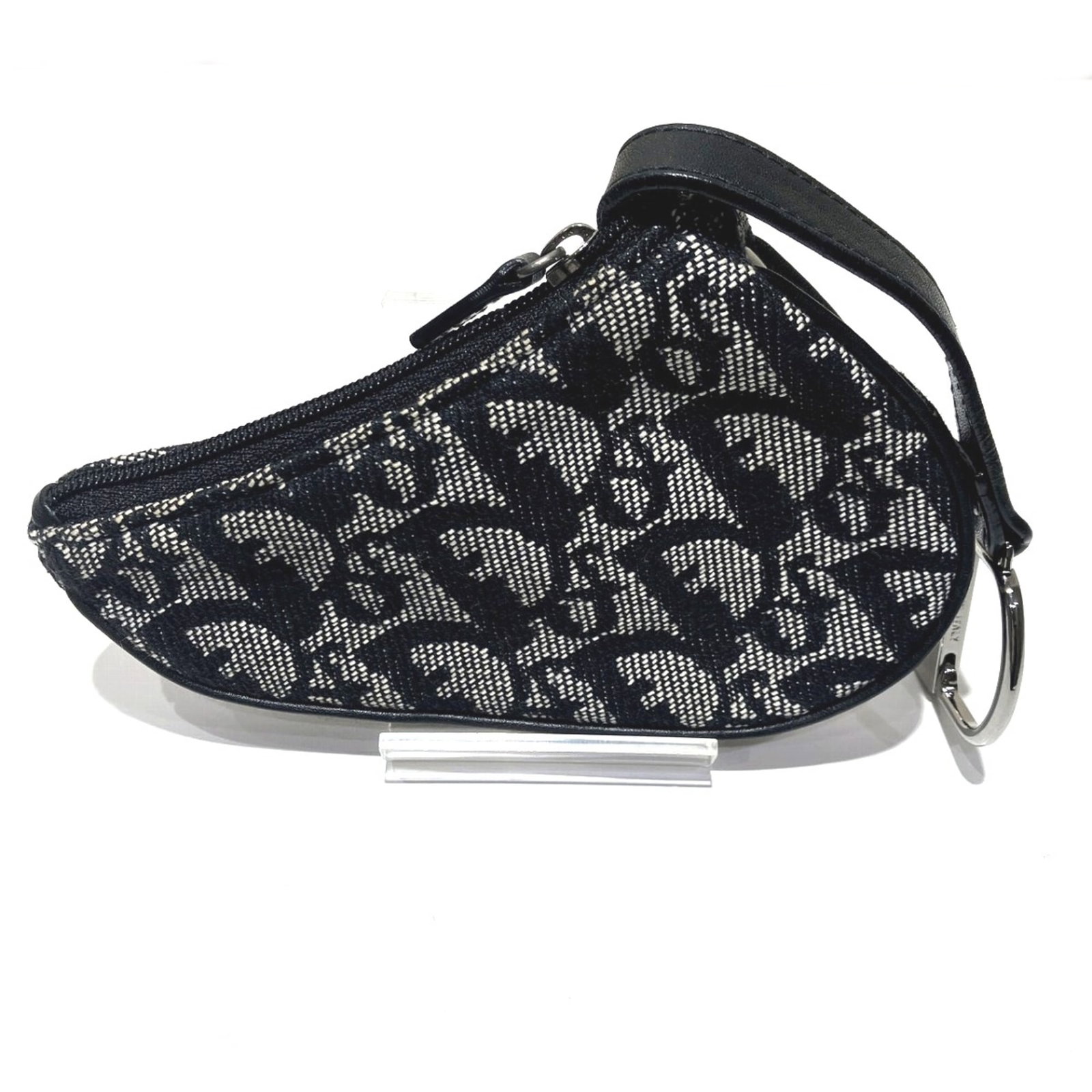 Christian Dior Coin Case Leather Canvas Purse: Christian Dior Coin Case Leather Canvas Purse Christian Dior Coin Case Leather Canvas Purse in Black and White. This sleek and stylish coin purse features a canvas and leather construction, with a