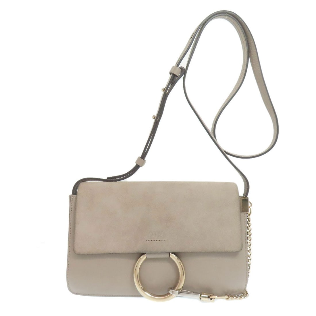 Leather Chloe Fay Shoulder Bag: Leather Chloe Fay Shoulder Bag Gray leather Chloe Fay shoulder bag with a classic design. This stylish bag features a timeless gray exterior made from high-quality leather, perfect for everyday use.