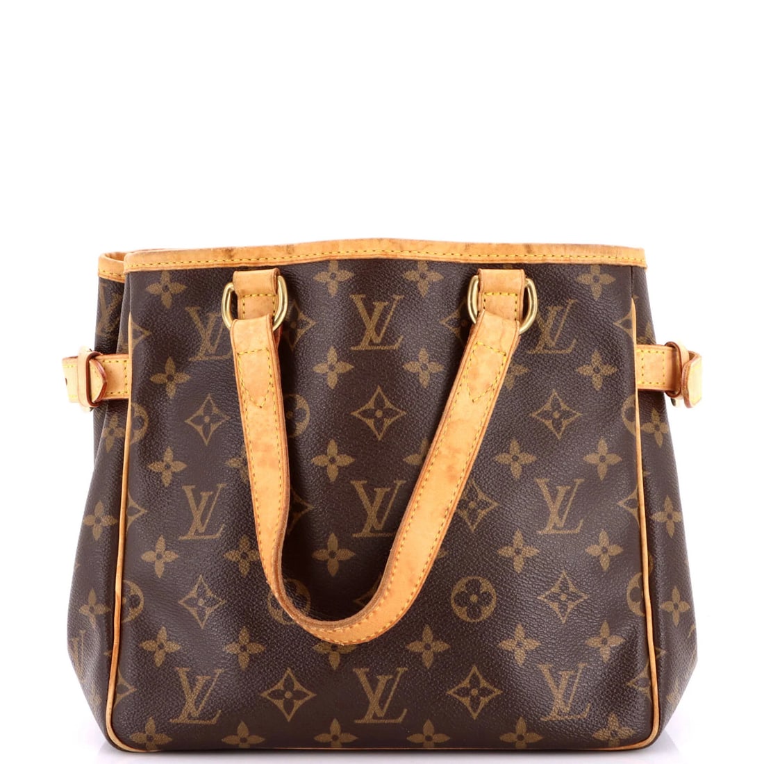 Handbag canvas monogram Louis Vuitton Batignolles: Handbag canvas monogram Louis Vuitton Batignolles Brown canvas coated Louis Vuitton Batignolles tote with gold hardware features a classic monogram pattern and a fair condition exterior with heavy edg